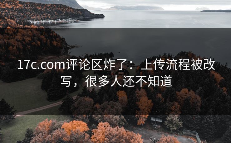 17c.com评论区炸了：上传流程被改写，很多人还不知道