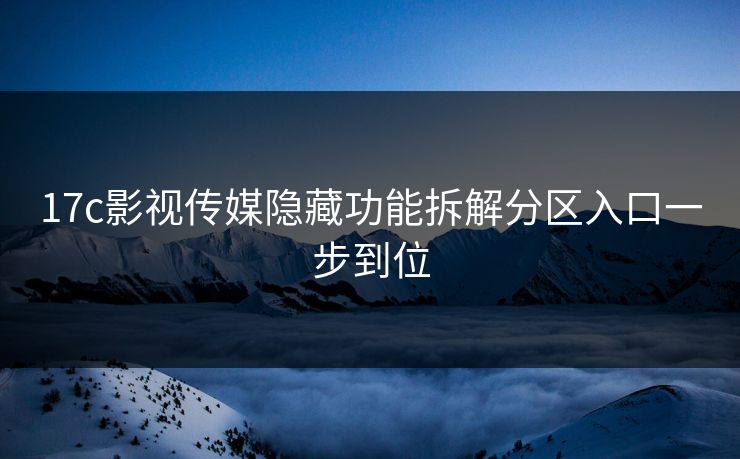 17c影视传媒隐藏功能拆解分区入口一步到位