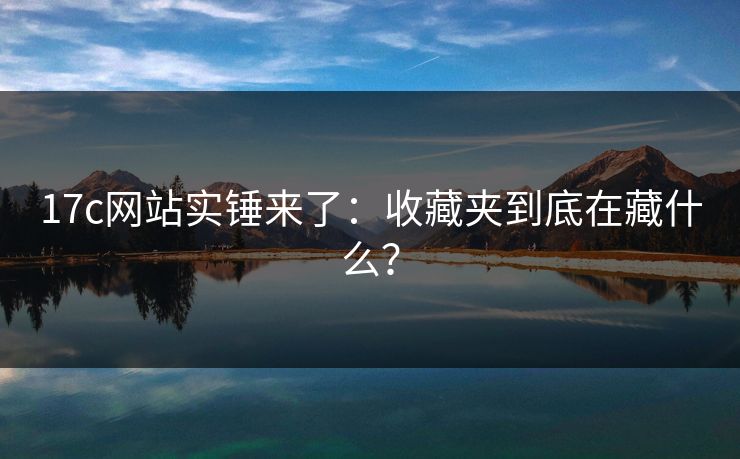 17c网站实锤来了：收藏夹到底在藏什么？
